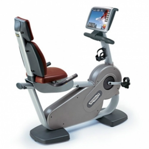 TechnoGym recumbent bike Recline Excite 700i.e classic silver with LCD TV used  BBTGRCE700IeCLCDTV